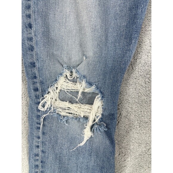 Etica Jeans Womens 29 Blue Scarlet Mid Rise Slim Fit Rock Pool Denim Distressed - Picture 3 of 15